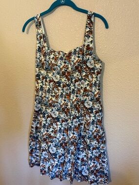 Abercrombie & fitch Floral Sundress in Cream, Blue & Brown